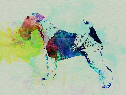 Framed Fox Terrier Watercolor Print