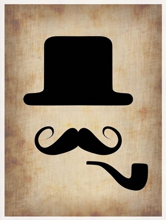 Framed Hat Glasses and Mustache 4 Print