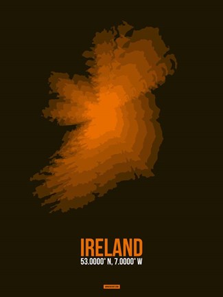 Framed Ireland Radiant Map 3 Print