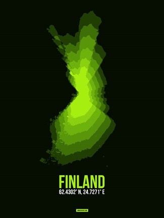 Framed Finland Radiant Map 3 Print