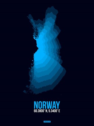 Framed Norway Radiant Map 2 Print