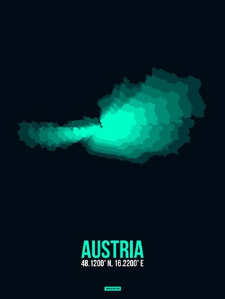 Framed Austria Radiant Map 3 Print