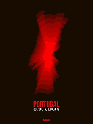 Framed Portugal Radiant Map 1 Print