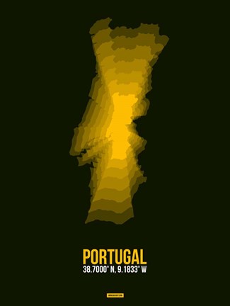 Framed Portugal Radiant Map 3 Print