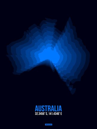Framed Australia Radiant Map 2 Print