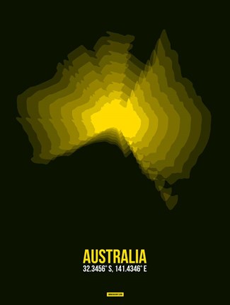 Framed Australia Radiant Map 3 Print