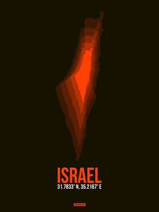 Framed Israel Radiant Map 2 Print