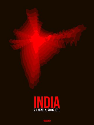 Framed India Radiant Map 4 Print