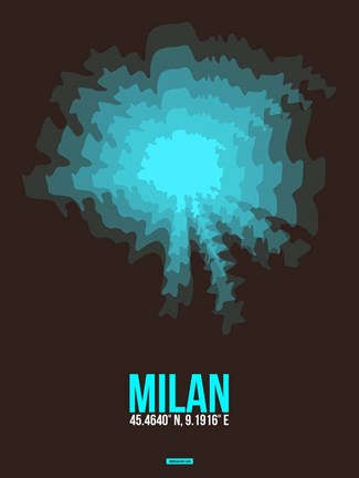 Framed Milan Radiant Map 3 Print