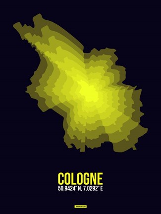 Framed Cologne Radiant Map 3 Print