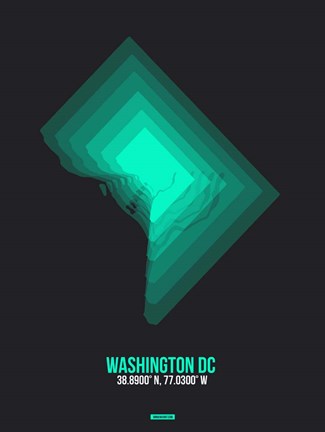 Framed Washington DC Radiant Map 3 Print