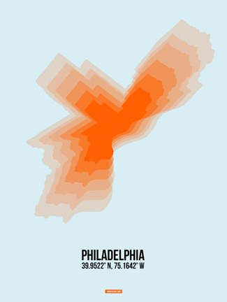 Framed Philadelphia Radiant Map 1 Print