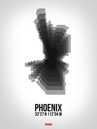 Framed Phoenix Radiant Map 6 Print