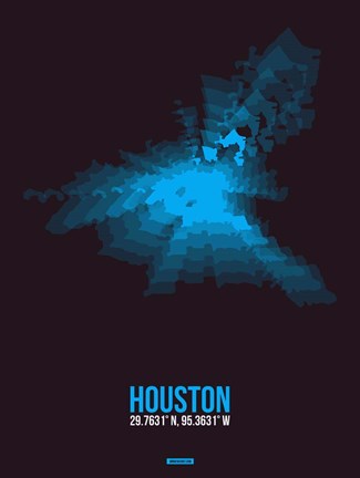 Framed Houston Radiant Map 1 Print