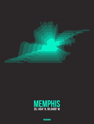 Framed Memphis Radiant Map 2 Print