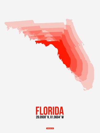 Framed Florida Radiant Map 1 Print