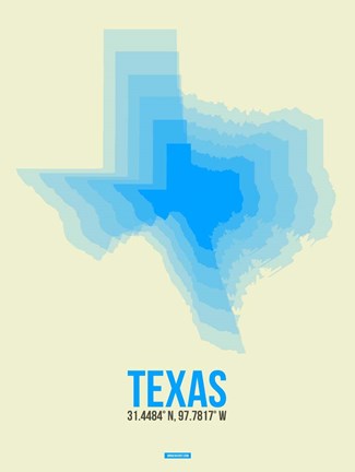 Framed Texas Radiant Map 1 Print