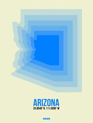 Framed Arizona Radiant Map 2B Print