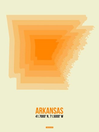 Framed Arkansas Radiant Map 1 Print