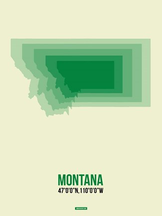 Framed Montana Radiant Map 7 Print