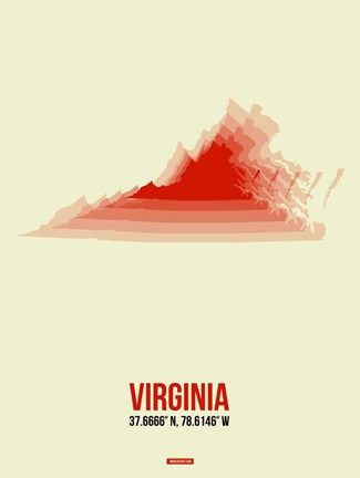 Framed Virginia Radiant Map 1 Print