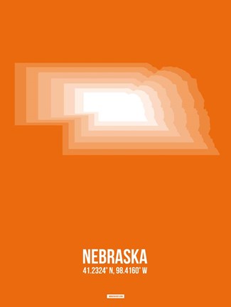 Framed Nebraska Radiant Map 2 Print
