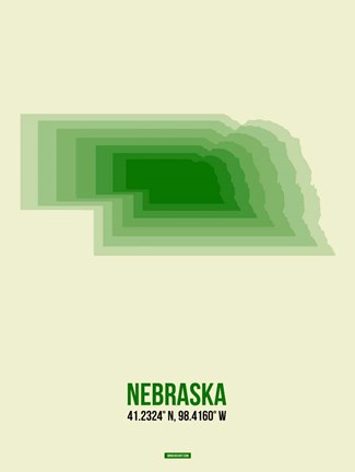 Framed Nebraska Radiant Map 3 Print