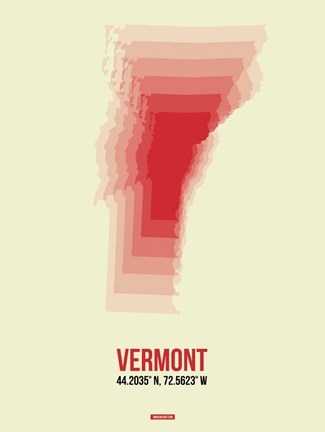 Framed Vermont Radiant Map 3 Print