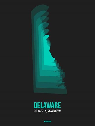 Framed Delaware Radiant Map 5 Print