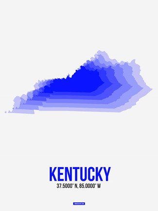 Framed Kentucky Radiant Map 2 Print
