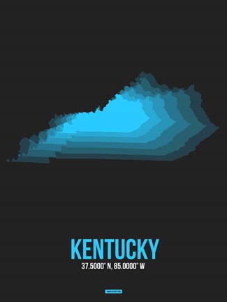 Framed Kentucky Radiant Map 5 Print