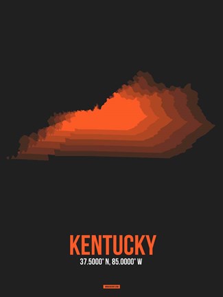 Framed Kentucky Radiant Map 6 Print