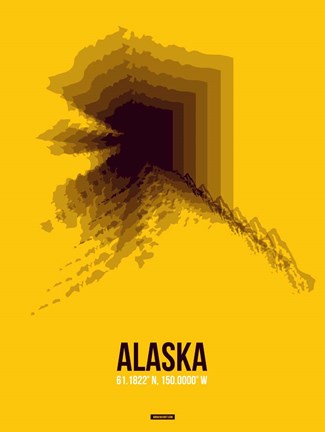 Framed Alaska Radiant Map 3 Print