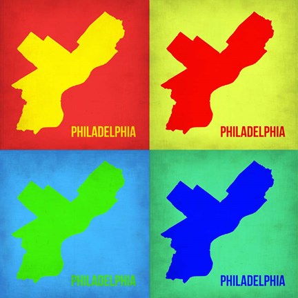 Framed Philadelphia Pop Art Map 1 Print