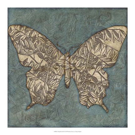 Framed Collage Butterfly II Print