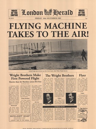 Framed Flying Machine Takes to the Air! Print