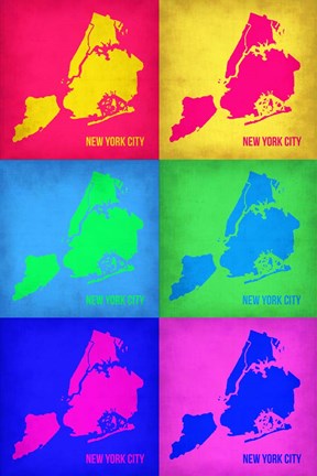 Framed New York City Pop Art Map 3 Print