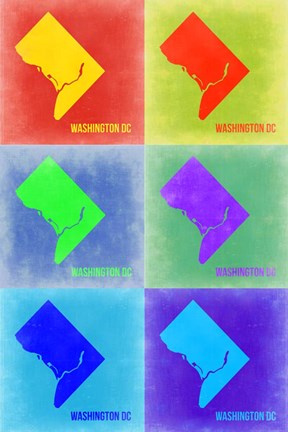 Framed Washington DC Pop Art Map 3 Print