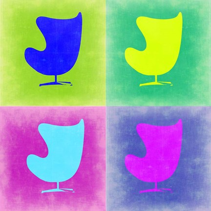 Framed Egg Chair Pop Art 1 Print