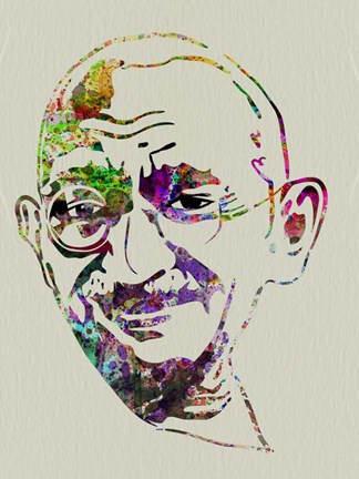 Framed Gandhi Watercolor Print