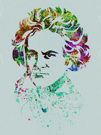 Framed Beethoven Watercolor Print