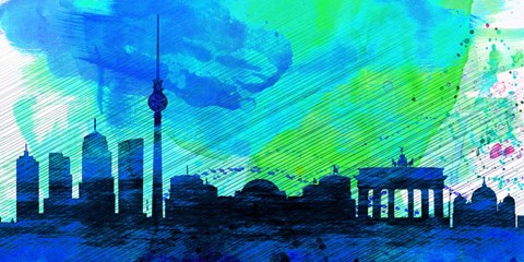 Framed Berlin City Skyline Print