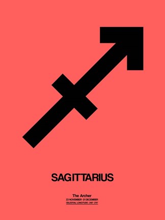 Framed Sagittarius Zodiac Sign Black Print
