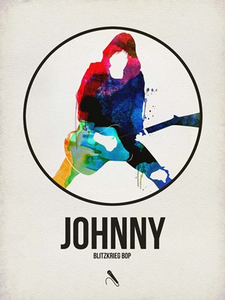 Framed Johnny Watercolor Circle Print