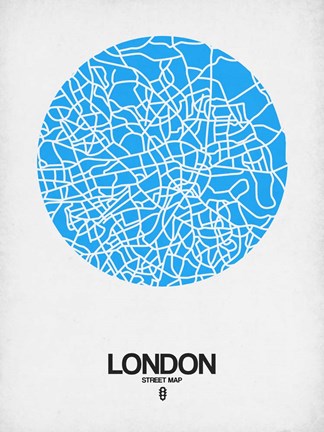 Framed London Street Map Blue Print