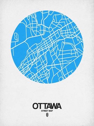 Framed Ottawa Street Map Blue Print