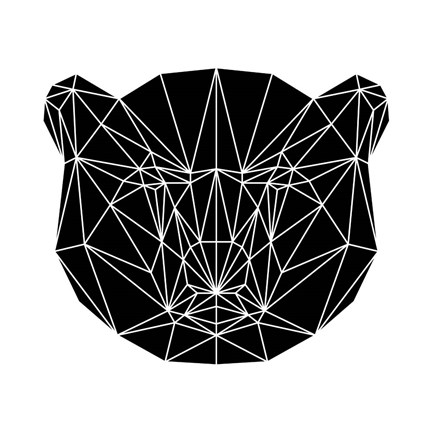 Framed Black Bear Polygon Print