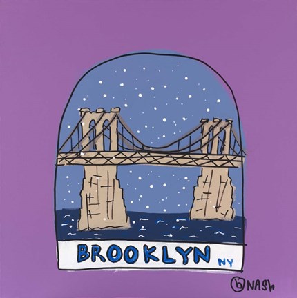 Framed Brooklyn Snow Globe Print
