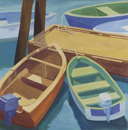 Framed Boats At The Dock Print