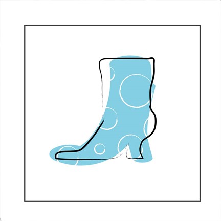 Framed Blue Boot Print